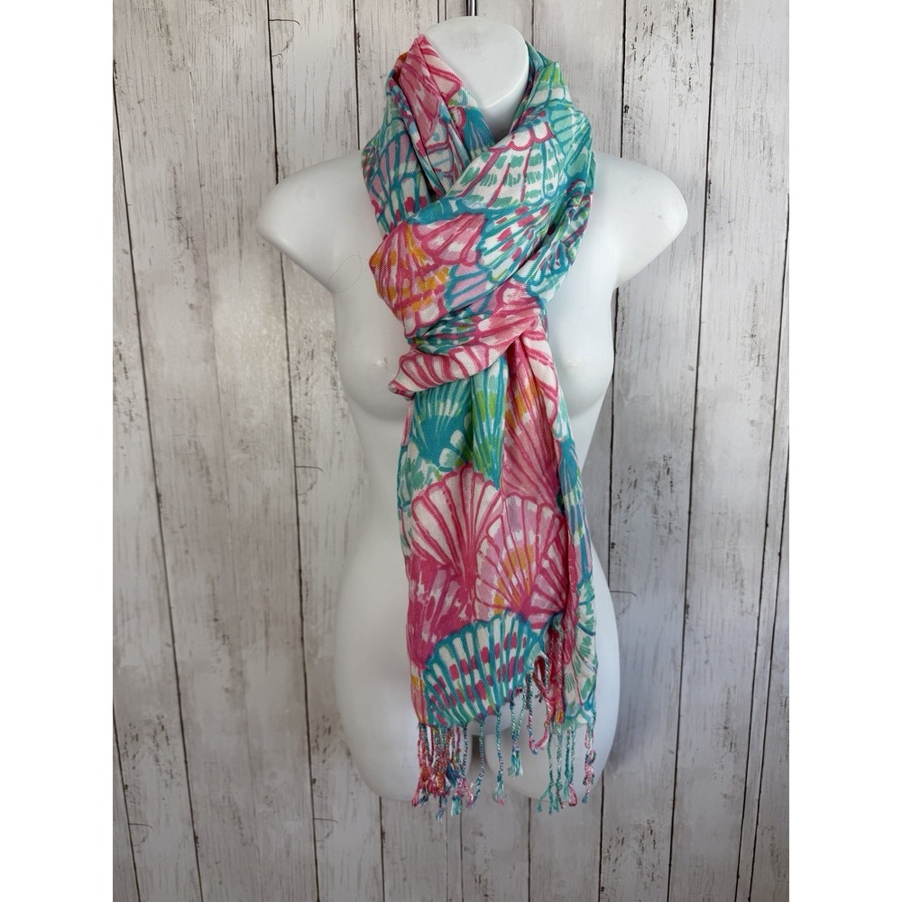 Lilly Pulitzer Scarf Tassel Fringe Seashells